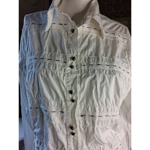 Elisa Cavaletti Italy Button-Up Blouse Shirt Cotton Silk Elastene Women Size XXL - Picture 2 of 4